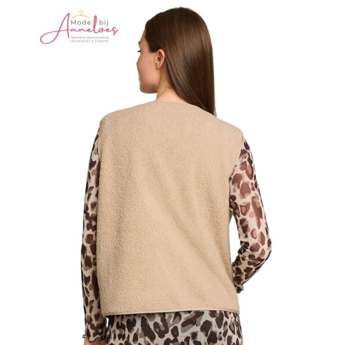 Tom Tailor Damesmode Teddy vest 1053424 - beige Tom Tailor Damesmode Teddy vest 1053424 - beige